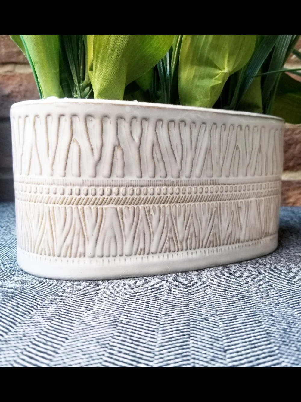 Red Tulips Artificial Arrangement in White Glazed Ceramic Planter